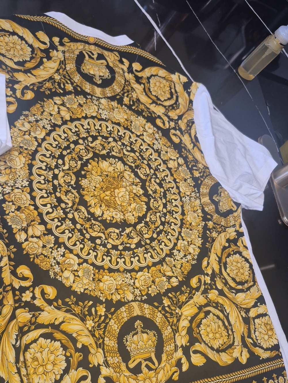 Versace Ornate Gold Medallion Floral Tee